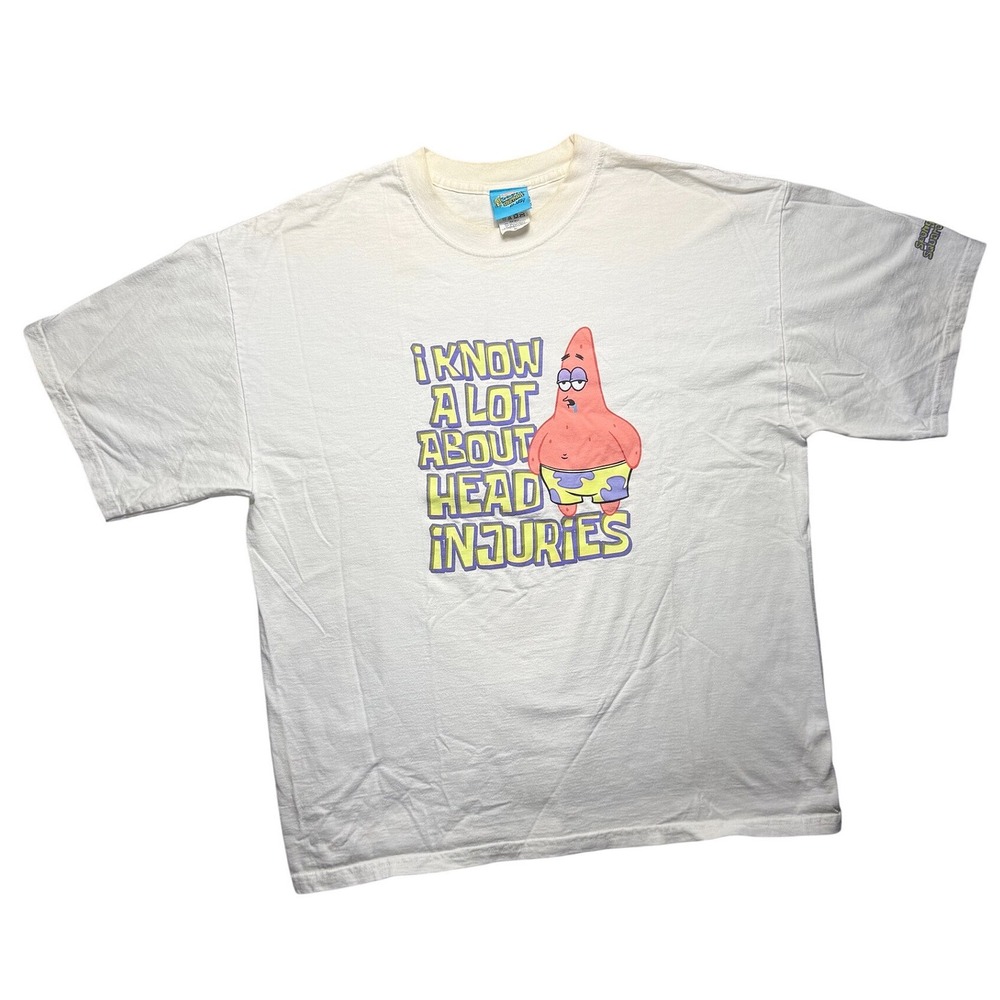 Vintage 2002 SpongeBob Patrick Star Graphic Tee XL Funny Y2K Nickelodeon Rare